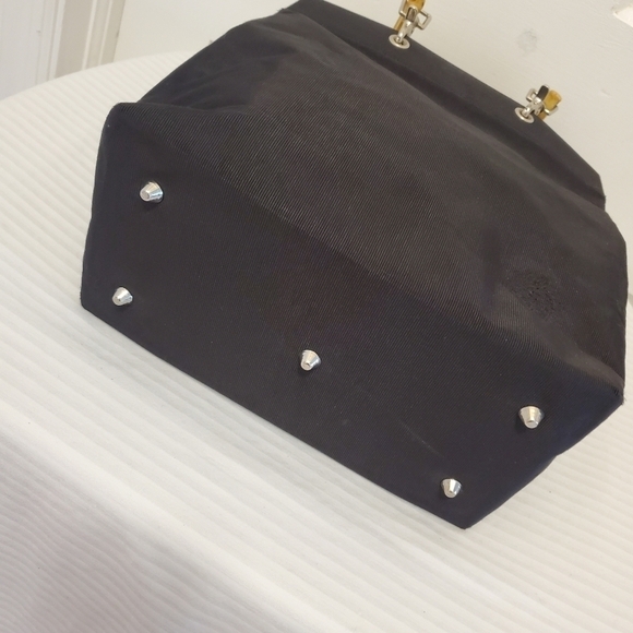 Sunny Hawaii Black Canvas Tote With Bamboo Handles, Lightweight, open top - Picture 6 of 10